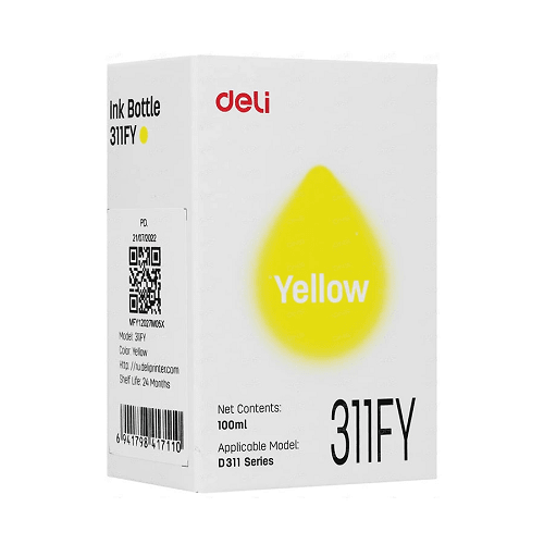 Deli 311FY 100 ml Yellow Ink Bottle for D311NW Printer in Bangladesh