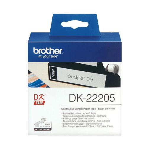 Brother DK-22205 (62mm x 30.4m) Black on White Label Roll in Bangladesh