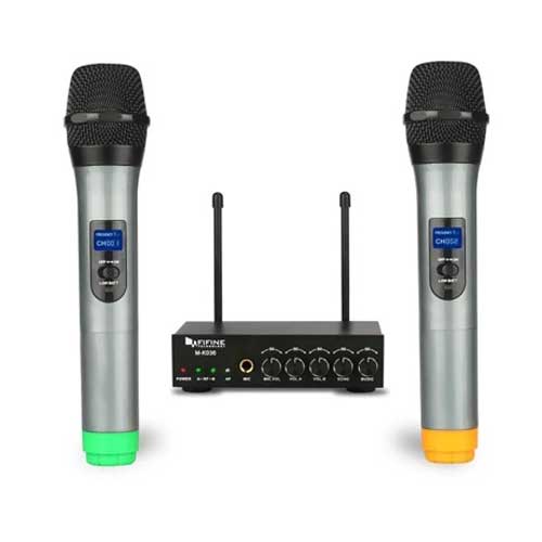 FIFINE K036 Dual Wireless Microphone System for Karaoke Events & PA Speakers